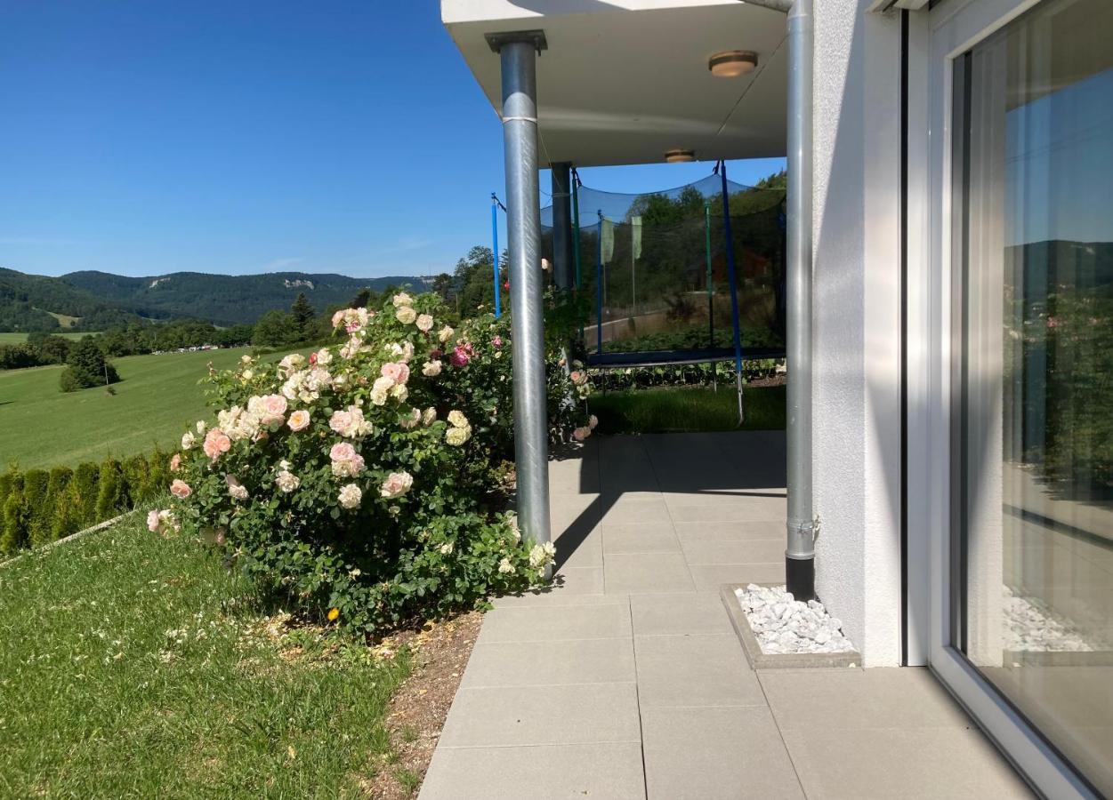 Atemberaubender Ausblick Mit Premium-Wanderwegen Vor Der Haustuer Lägenhet Albstadt Exteriör bild